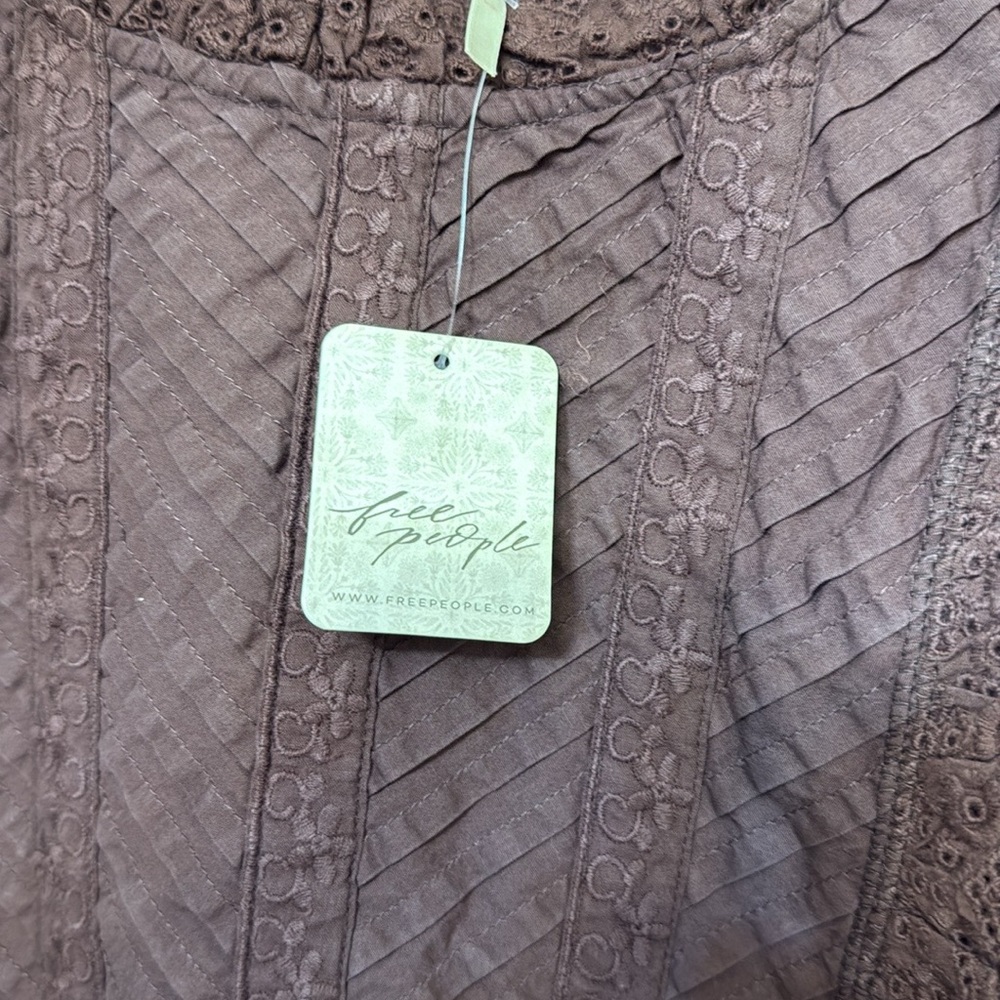 🍓Free People 🍓Brown Lace-Trimmed Sweater - Picture 9 of 14